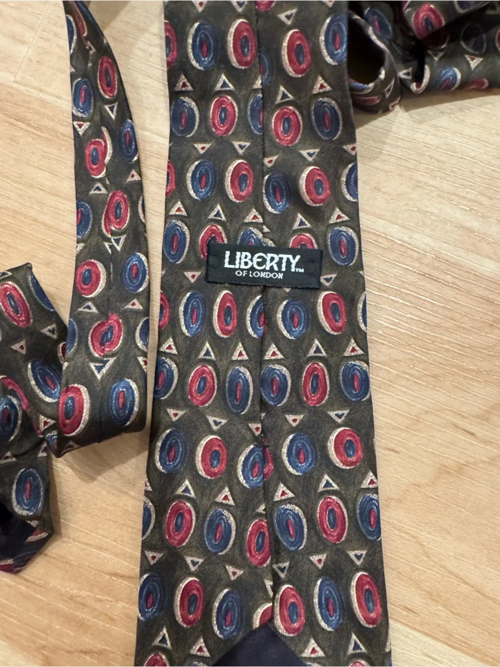 80s Liberty of London Made in USA 100% Italian Silk Graphic Print Tie